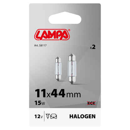 La confezione di 12V Lampada siluro - 11x44 mm - 15W - SV8,5-8 - 2 pz