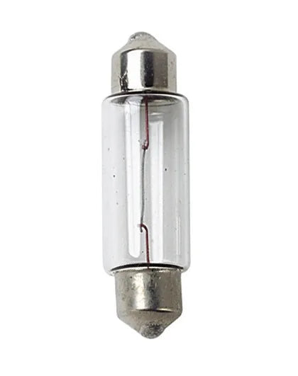12V Lampada siluro - C10W - 11x35 mm - 10W - SV8,5-8 - 10 pz su fondo bianco