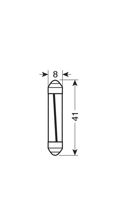 12V Led Series - 1 SMD x 9 chips - 8x41 mm - SV8,5-8 - 1 pz