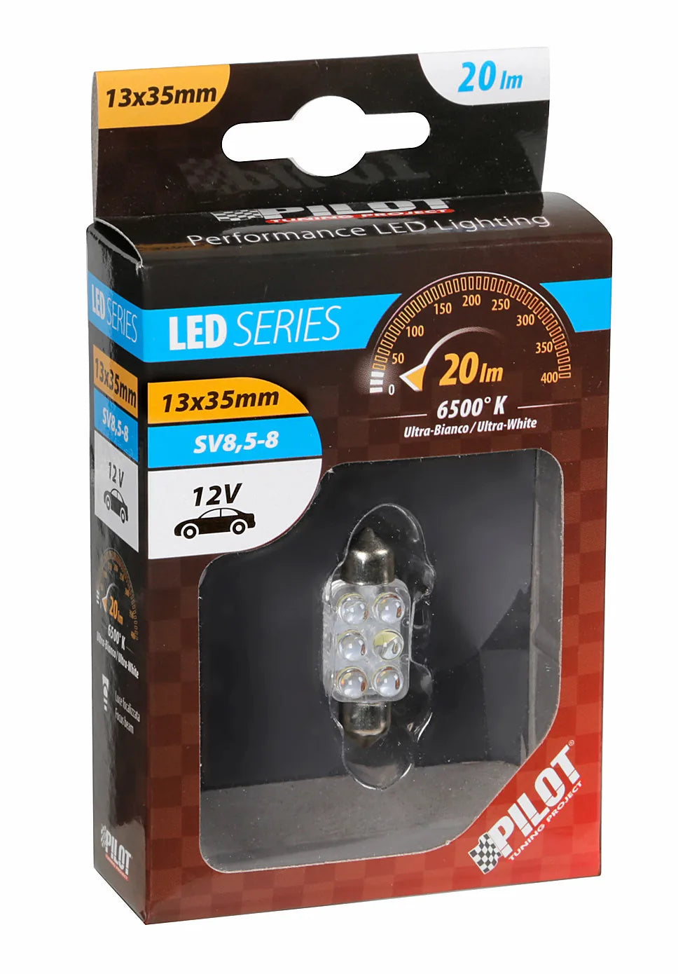 La confezione di 12V Led Series - 6 Led - 13x35 mm - SV8,5-8 - 1 pz, vista 2