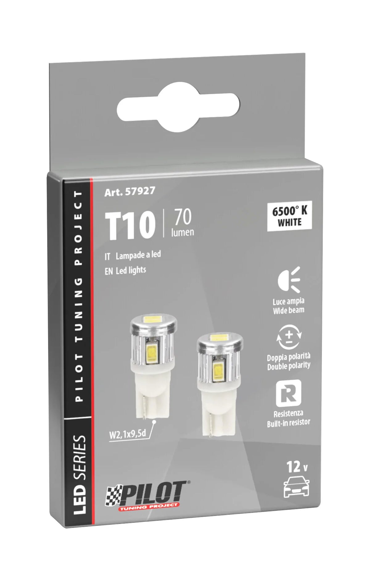 La confezione di 12V Mega-Led 6 - 6 SMD x 1 chip - (T10) - W2,1x9,5d - 2 pz