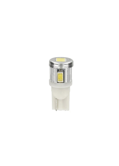 12V Mega-Led 6 - 6 SMD x 1 chip - (T10) - W2,1x9,5d - 2 pz su fondo bianco