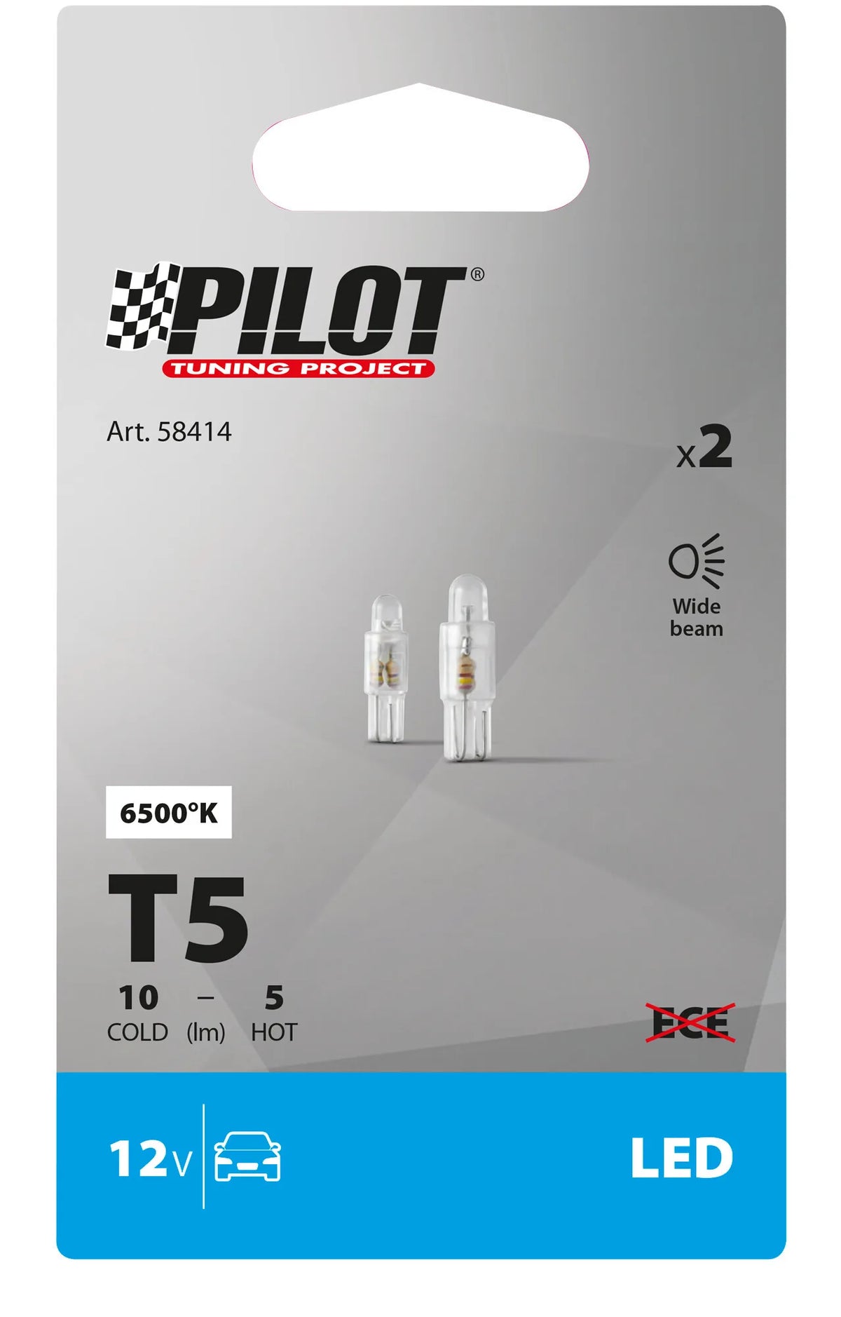 La confezione di 12V Micro lampada zoccolo plastica 1 Led - (T5) - W2x4,6d