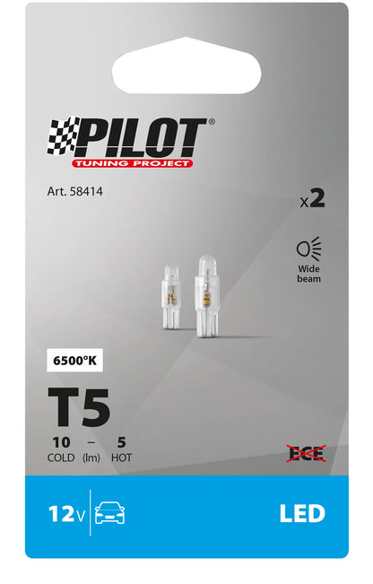 La confezione di 12V Micro lampada zoccolo plastica 1 Led - (T5) - W2x4,6d