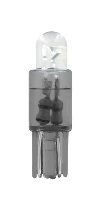 12V Micro lampada zoccolo plastica 1 Led - (T5) - W2x4,6d su fondo bianco