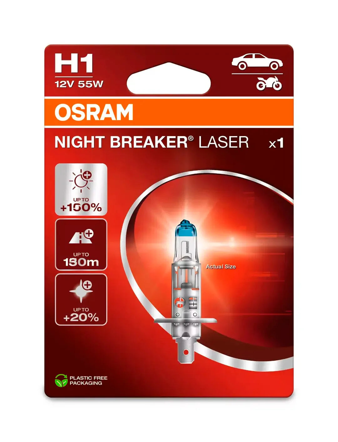 La confezione di 12V Night Breaker Laser - H1 - 55W