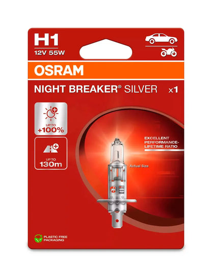 La confezione di 12V Night Breaker Silver - H1 - 55W