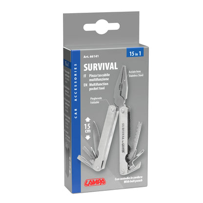 La confezione di 15 in 1 pinza tascabile survival multifunzione da 6”