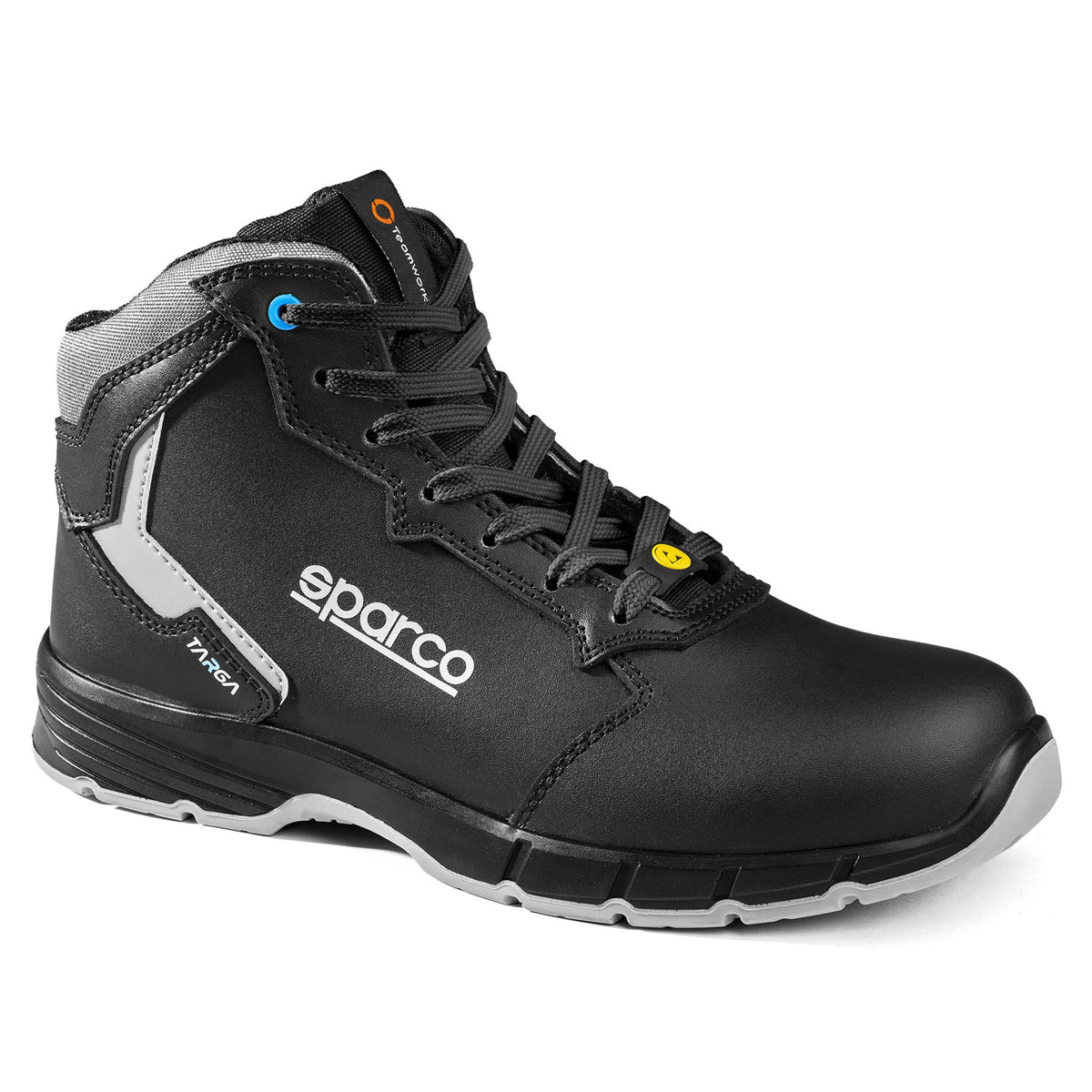 Scarpe antinfortunistiche alte Sparco Targa-H ESD S3S SR FO Nero / Griglio Scuro