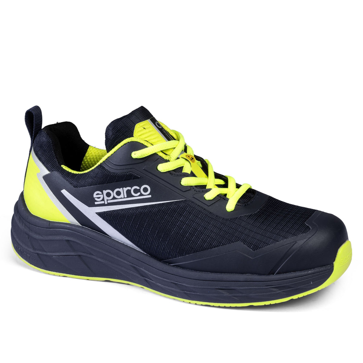 Scarpe antinfortunistiche basse Sparco Teamwork ESD S3S SR FO HRO Blue Marine / Arancio Fluo
