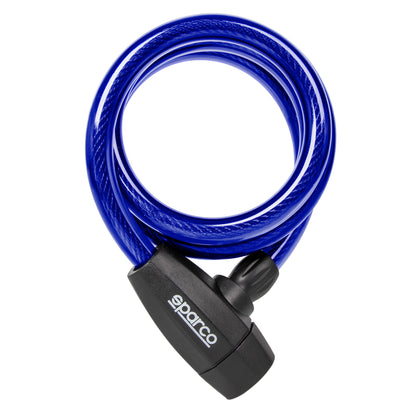 Lucchetto a cavo Sparco azzurro per bici e monopattini elettrici 12 x 1200 mm – vista 3