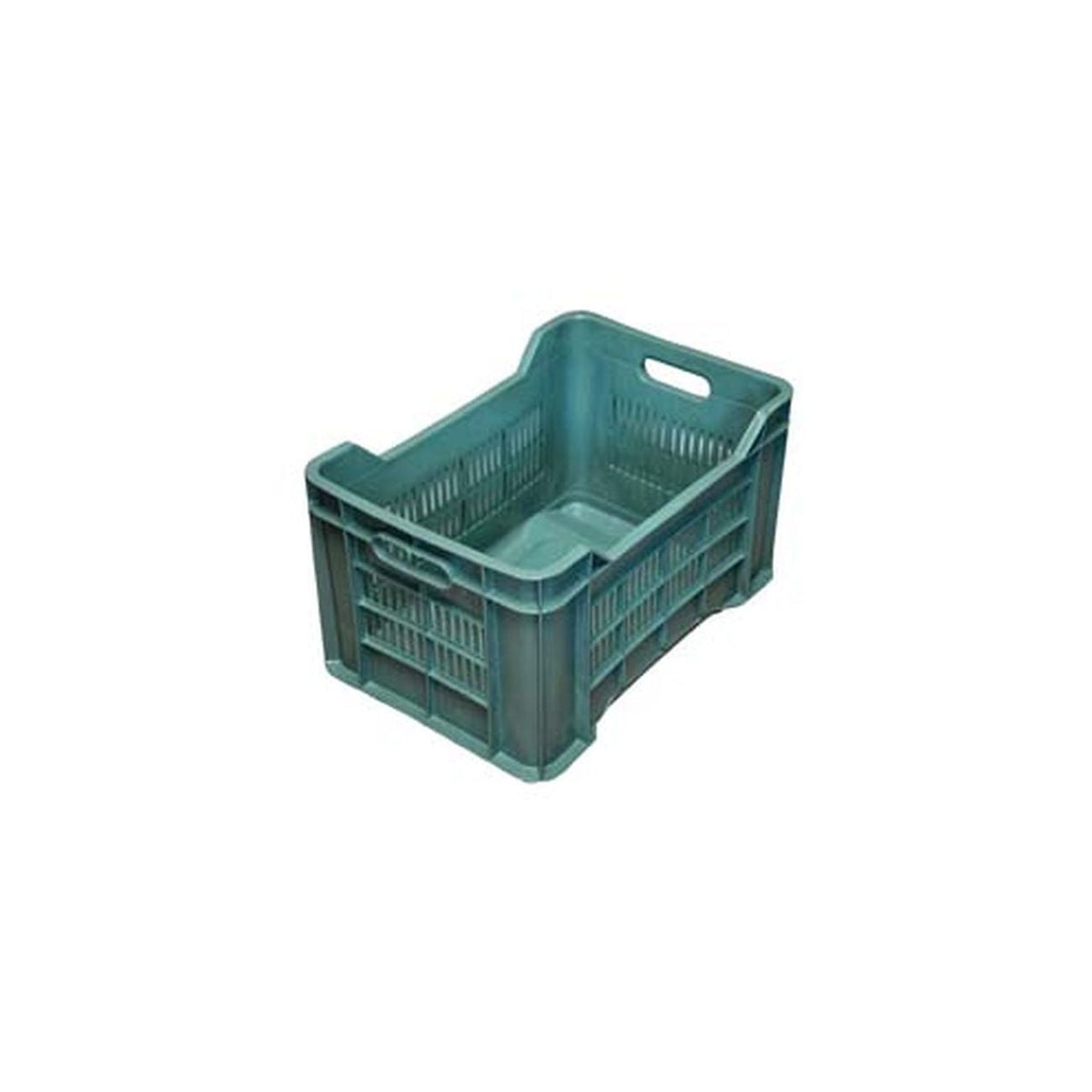 Cassa per la raccolta delle olive, semi forata, colore verde, misure 51x35x31h cm
