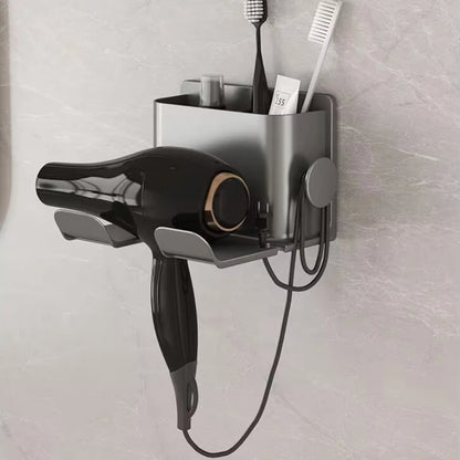 Household Hair Dryer Shelf Plastics Wall Mounted No Punching Hair Dryer Holder Toilet Storage Rack Bathroom Organization Shelves