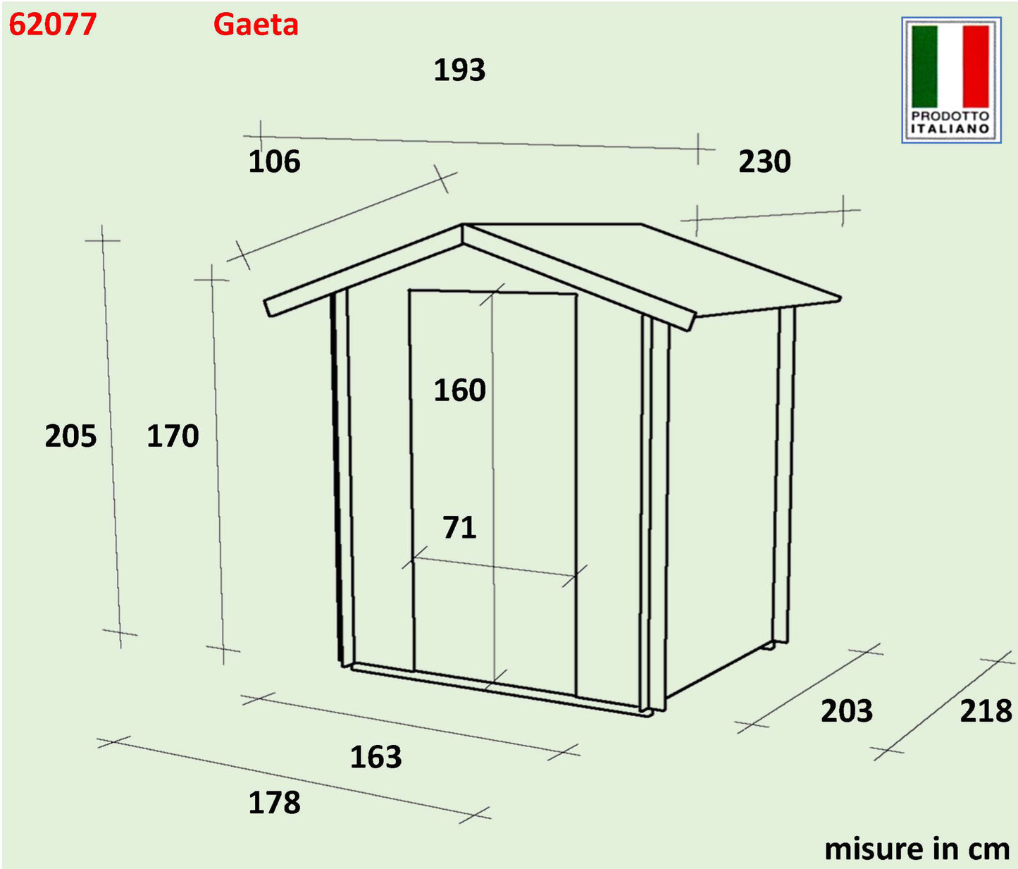 Casetta  Bh16 Gaeta  - 178x218 cm 