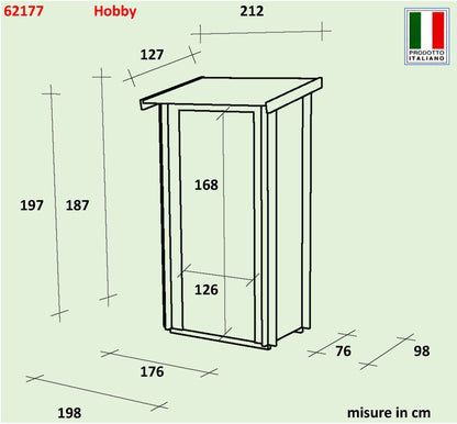 Casetta addossata Bh19 Hobby Monofalda  - 198x98 cm     