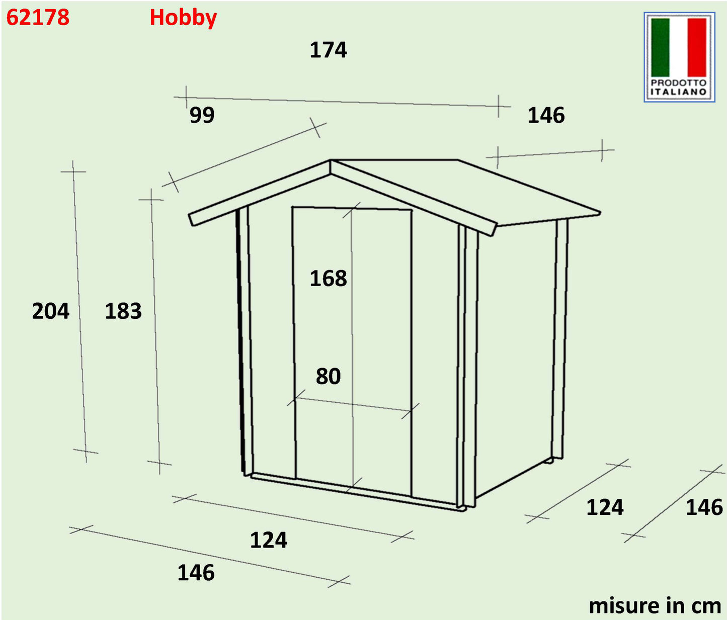 Casetta  Bh19 Hobby   - 146x146 cm 