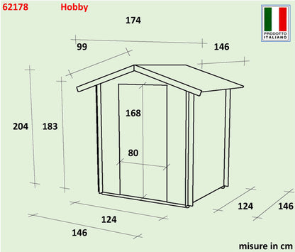 Casetta  Bh19 Hobby   - 146x146 cm 