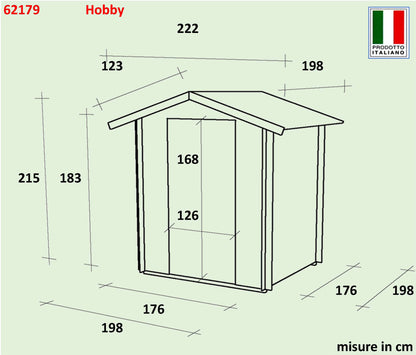 Casetta  Bh19 Hobby  - 198x198 cm     