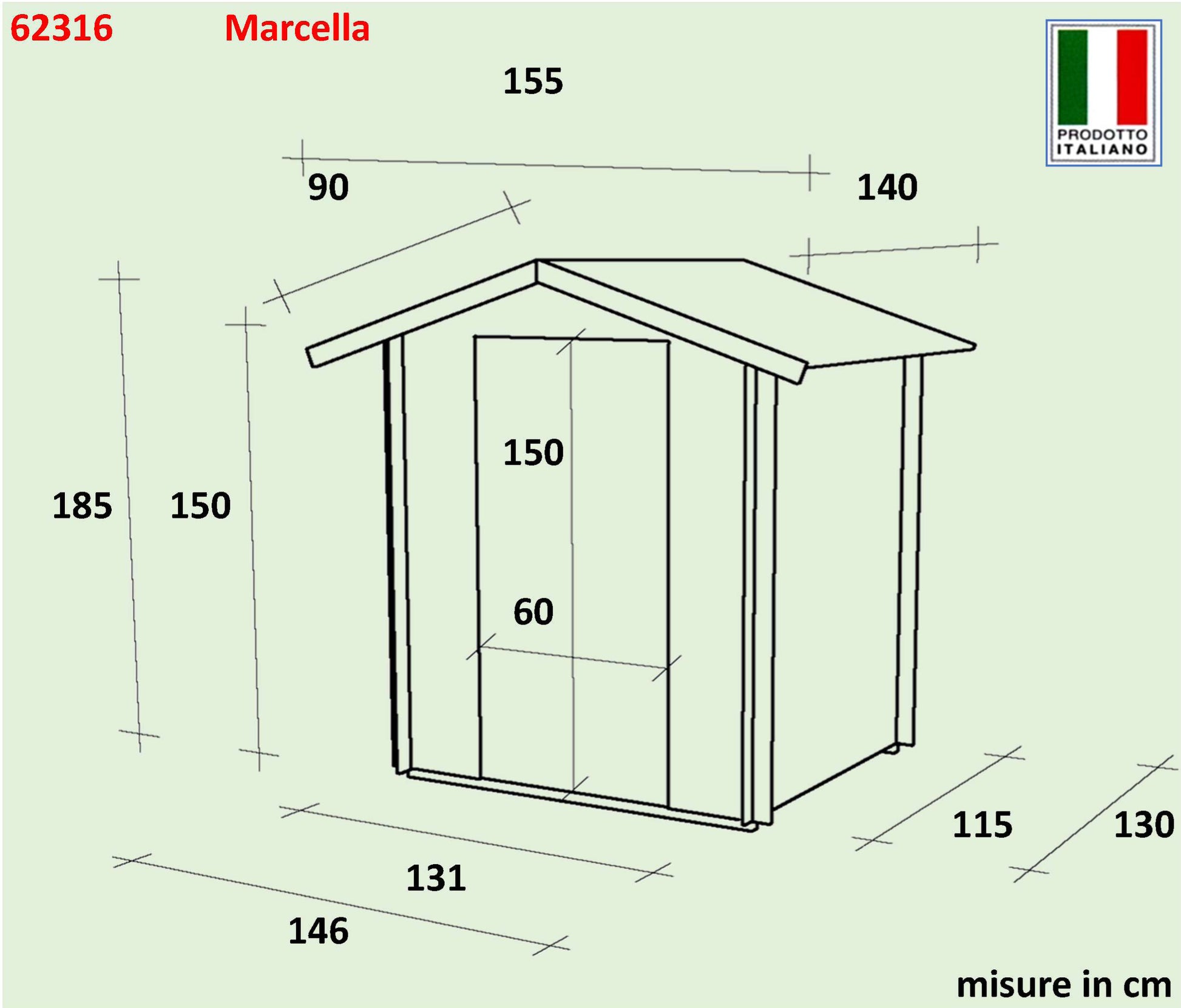 Casetta  Bh16 Marcella  - 146x130 mm 