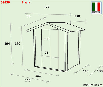 Casetta  Bh16 Flavia  - 146x130 cm PSF 