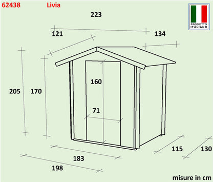 Casetta  Bh16 Livia  - 198x130 cm - PSC+F 