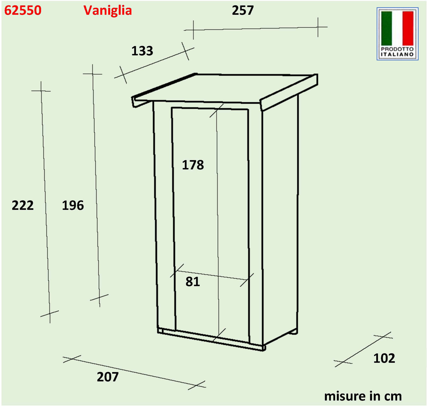 Casetta  Vaniglia Addossata  - 207x102 cm PSF     