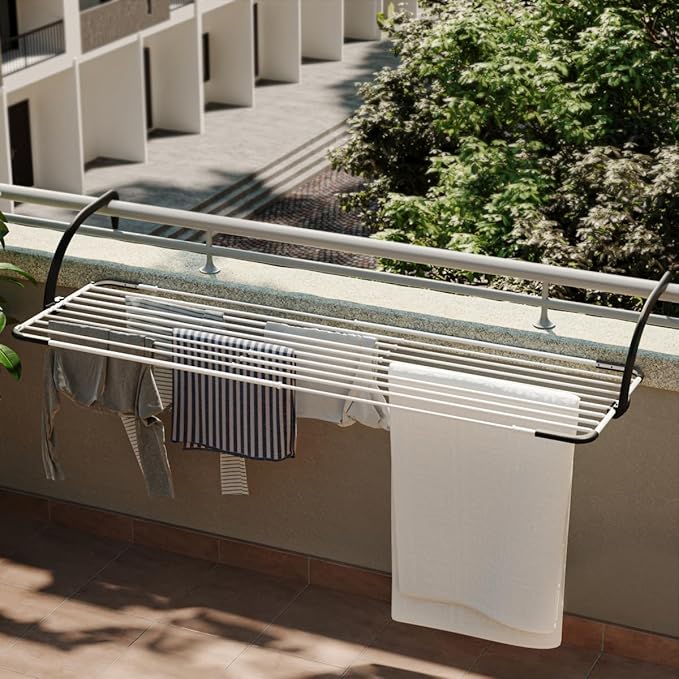 GIMI Stendibiancheria da appendere Brezza Extend in acciaio per balcone L 192 cm bianco      