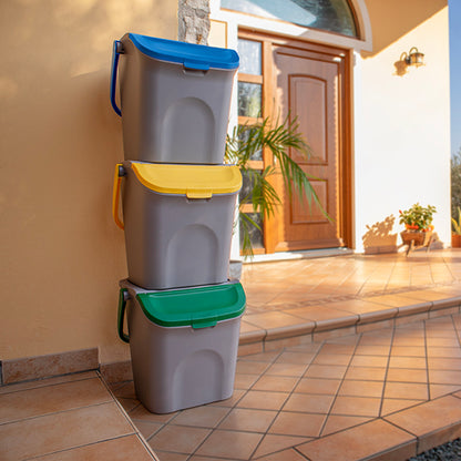 Set 3 Pattumiere per Raccolta Differenziata da 28 Litri Eco Way - Stefanplast
