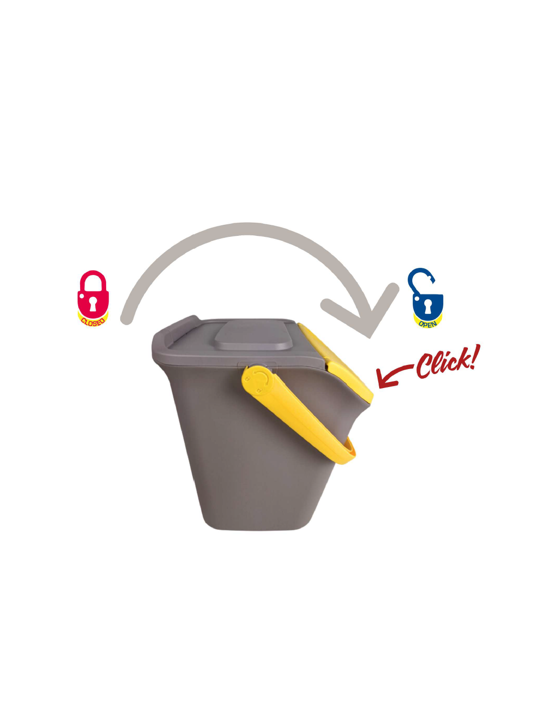 Set 3 Pattumiere per Raccolta Differenziata da 28 Litri Eco Way - Stefanplast