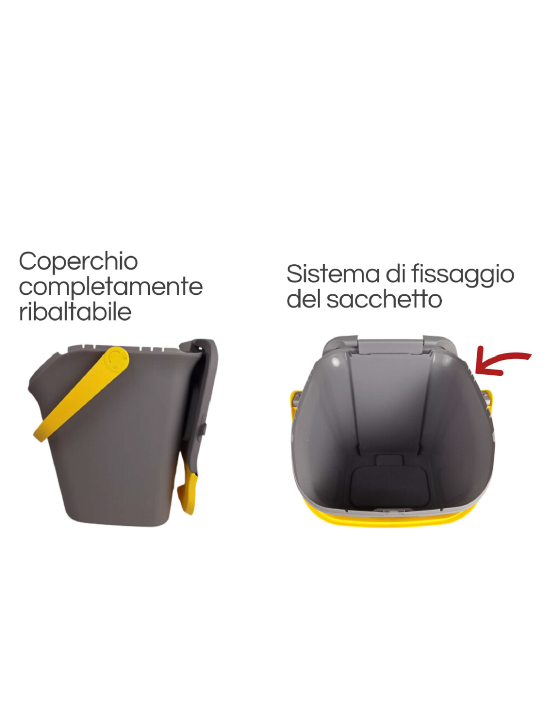 Set 3 Pattumiere per Raccolta Differenziata da 28 Litri Eco Way - Stefanplast