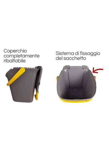 Set 3 Pattumiere per Raccolta Differenziata da 28 Litri Eco Way - Stefanplast