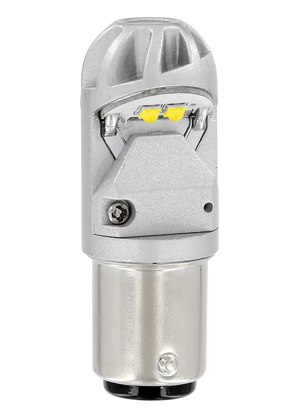 9/30V Mega-Led HP-4 - 4 SMD x 1 chip - (P21/5W) - BAY15d su fondo bianco
