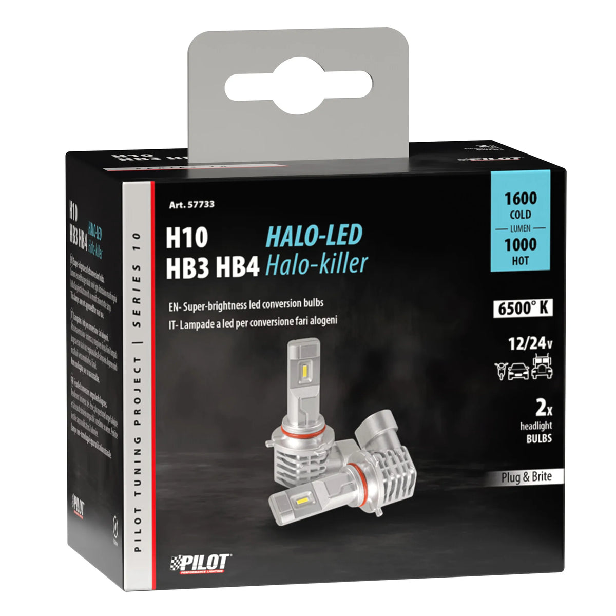 La confezione di 9/32V Halo Led Serie 10 Halo Killer - (H10-HB3 9005) - 20W