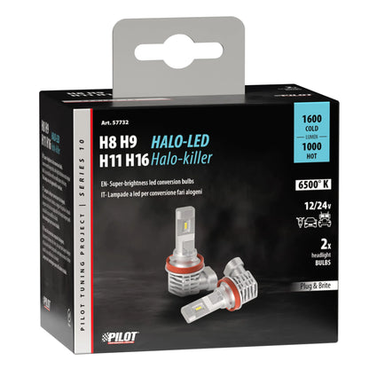 La confezione di 9/32V Halo Led Serie 10 Halo Killer - (H8-H9-H11-H16) - 20W