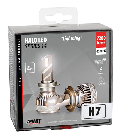 La confezione di 9/32V Halo Led Serie 14 Lightning - (H7) - 45W - PX26d - 2