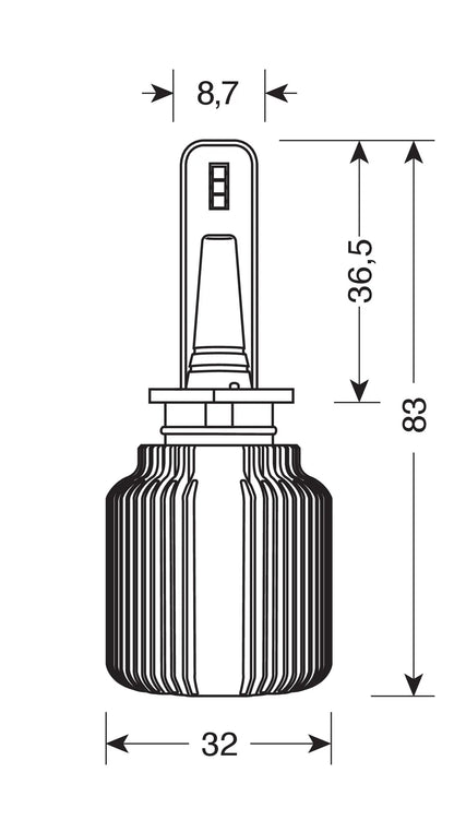 9/32V Halo Led Serie 3 Blade - (H1) - 16W - P14,5s - 2 pz