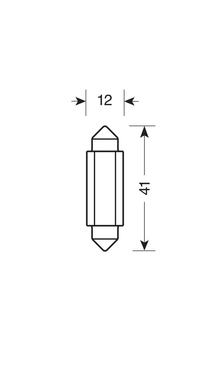 Disegno tecnico quotato di 9/32V Led Series 2 SMD x 1 chip - 12x41 mm - SV8,5-8 - 20 pz, con le misure