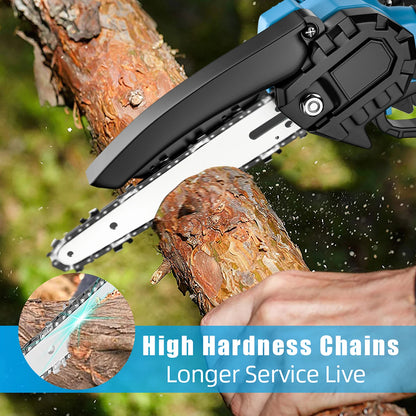 21V 6 Inch Mini Electric Pruning Saws Portable Rechargeable Small Wood Splitting Chainsaw Woodworking Tool for Garden Orchard
