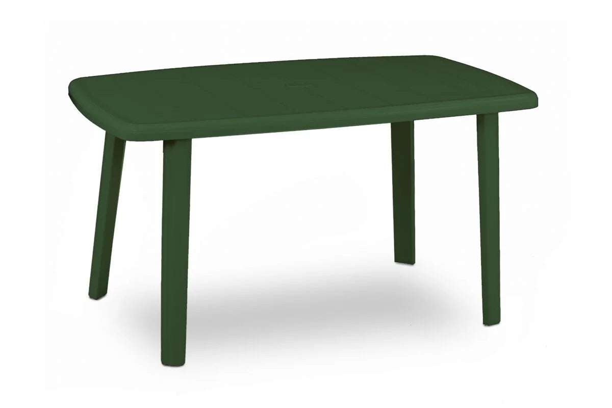 Tavolo Rettangolare Polipropilene Lucido 137x85 cm Esterni Interni Resistente Ecologico