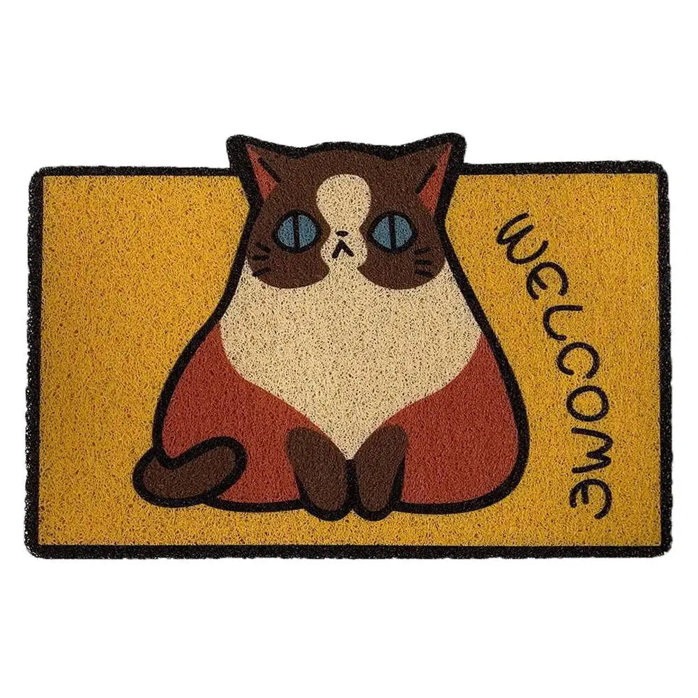 Cute Welcome Doormats for Front Door Outdoor for Entrance Heavy Duty Doormat Puppy Cat Animal Floormat Easy Clean Shoes Scraper