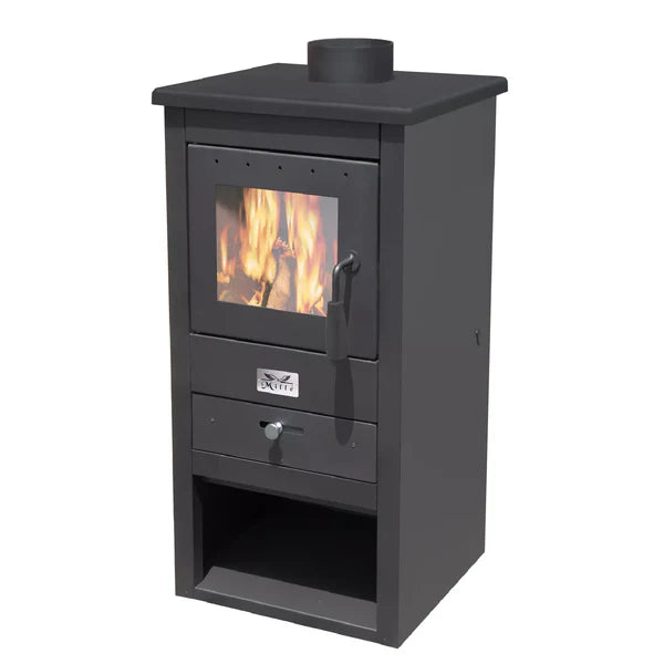 Stufa a legna athena 13 kw nera - misure cm.44x45x94h. - peso kg.55