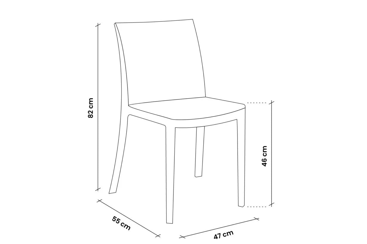 Sedia Impilabile PERLA - Polipropilene - Uso Interno/Esterno, Finitura Matt - cm 47x55x82h