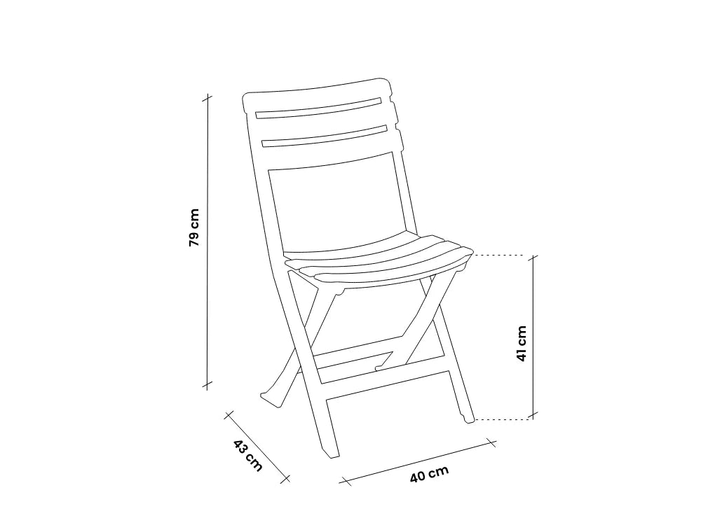 Sedia Pieghevole PINTA - Polipropilene - Salvaspazio, Finitura Matt - cm 40x43x79h