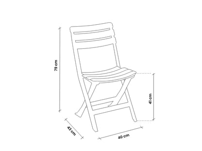 Sedia Pieghevole PINTA - Polipropilene - Salvaspazio, Finitura Matt - cm 40x43x79h