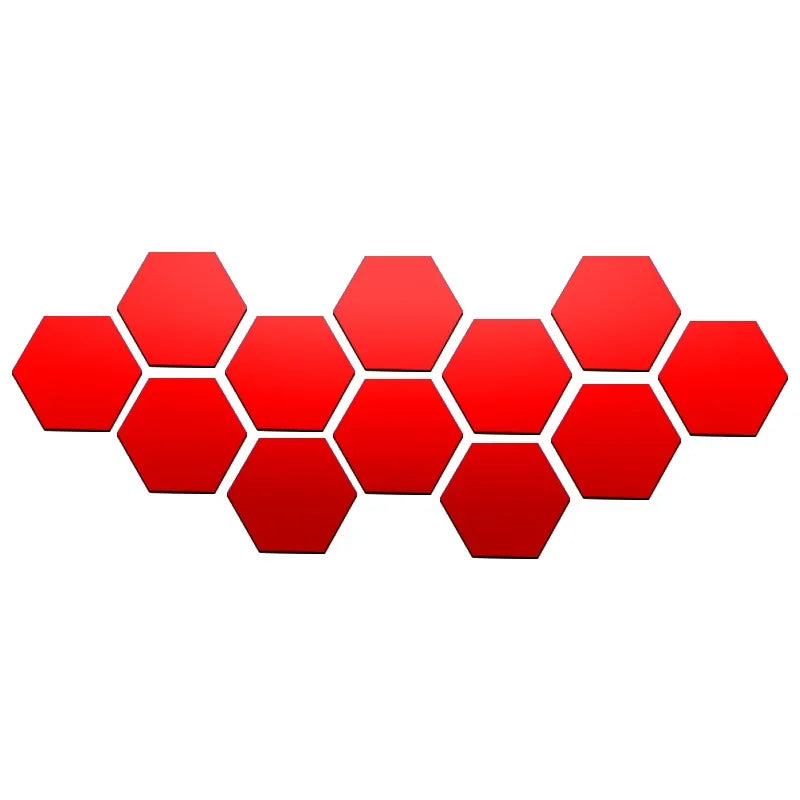 6/12Pcs 3D Hexagon Mirror Wall Sticker Rose Gold DIY TV Background Living Room Stickers Wall Decor Bedroom Bathroom Home Decor