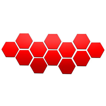 6/12Pcs 3D Hexagon Mirror Wall Sticker Rose Gold DIY TV Background Living Room Stickers Wall Decor Bedroom Bathroom Home Decor