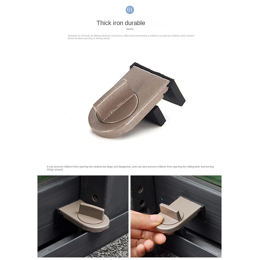 No Punching Sliding Door Lock Kidsren'S Sliding Window Safety Lock High-Rise Anti-Fall Limiter Anti-Theft Safety Lock