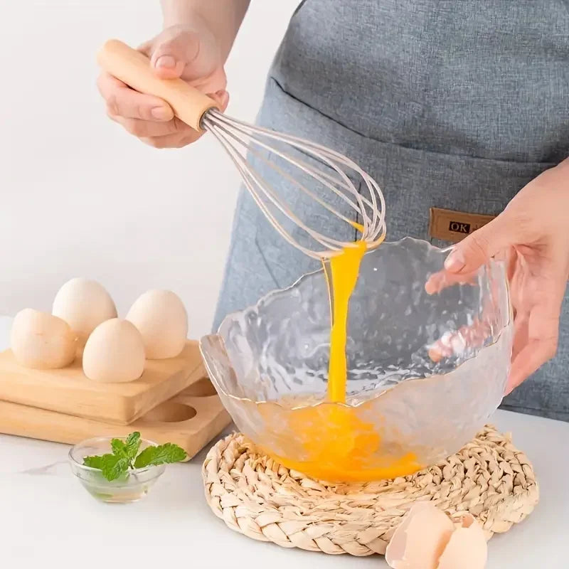 12Pcs Set of Multi-Color Silicone Wooden Handle Kitchenware Set Non Stick Pot Spatula and Spoon Cooking Utensils, Heat-Resistant