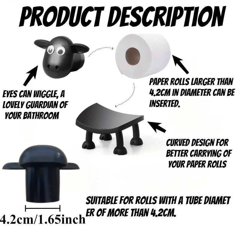 Cute Animal Toilet Paper Holder Animal Shape Toilet Tissue Roll Holder Free Standing Bathroom Set for Home Bathroom Stand Holder