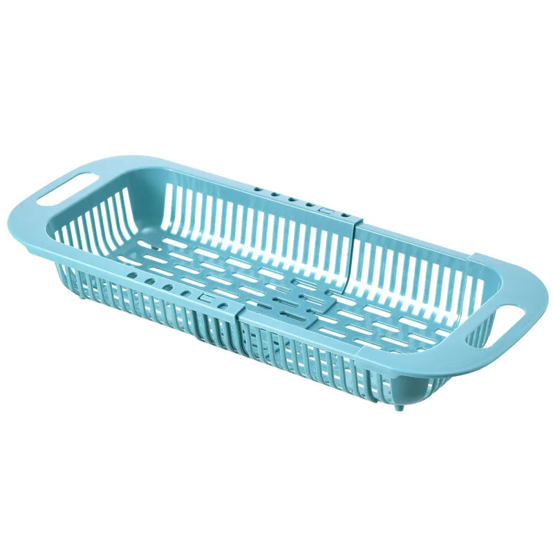 Kitchen Organizer Soap Sponge Holder Adjustable Vegetable Drain Basket Sink Rack Telescopic Drain Rack Kitchen Organizer Gadgets